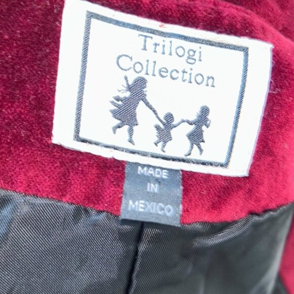 Red Velvet Christmas Coat Girls 5 Excellent condition Charles Dickens Classic - Picture 3 of 5